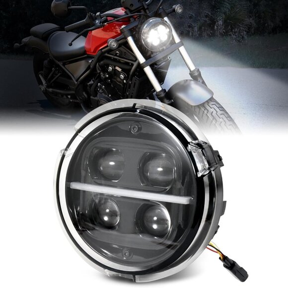 LED Headlight Assembly for Rebel CMX500 17-24 with High Low Beam Daytime Running - Picture 1 of 8